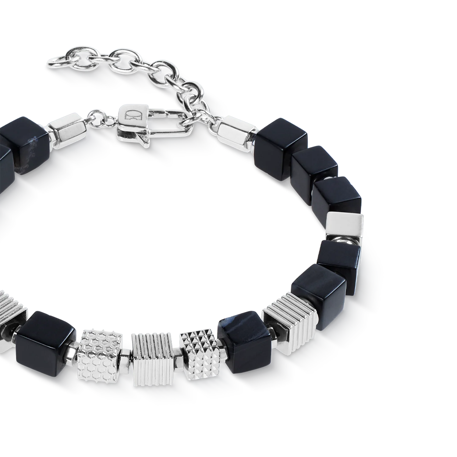 Onyx Graphic Cubes Bracelet in Stainless Steel - Image 2