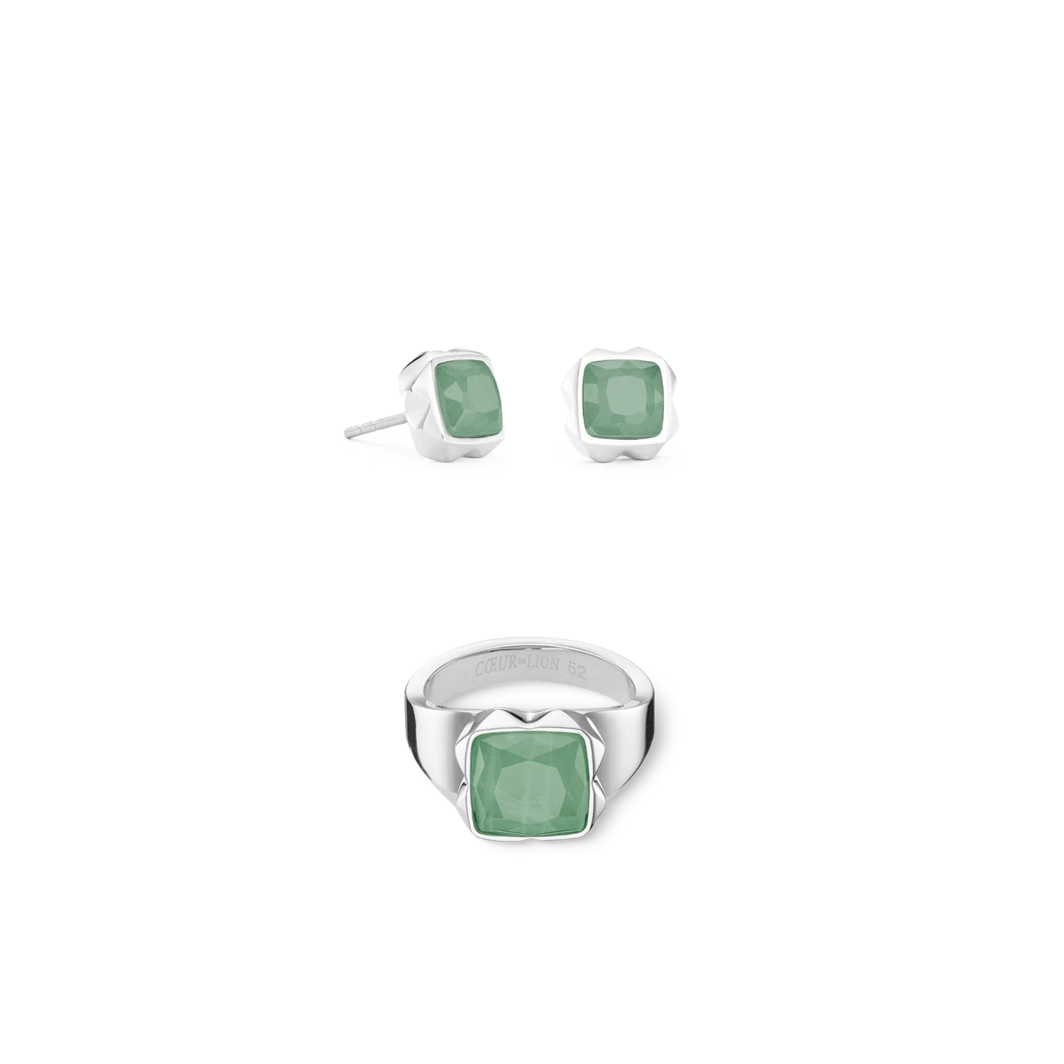 Ring Spikes Square Aventurine silver-green - Image 3