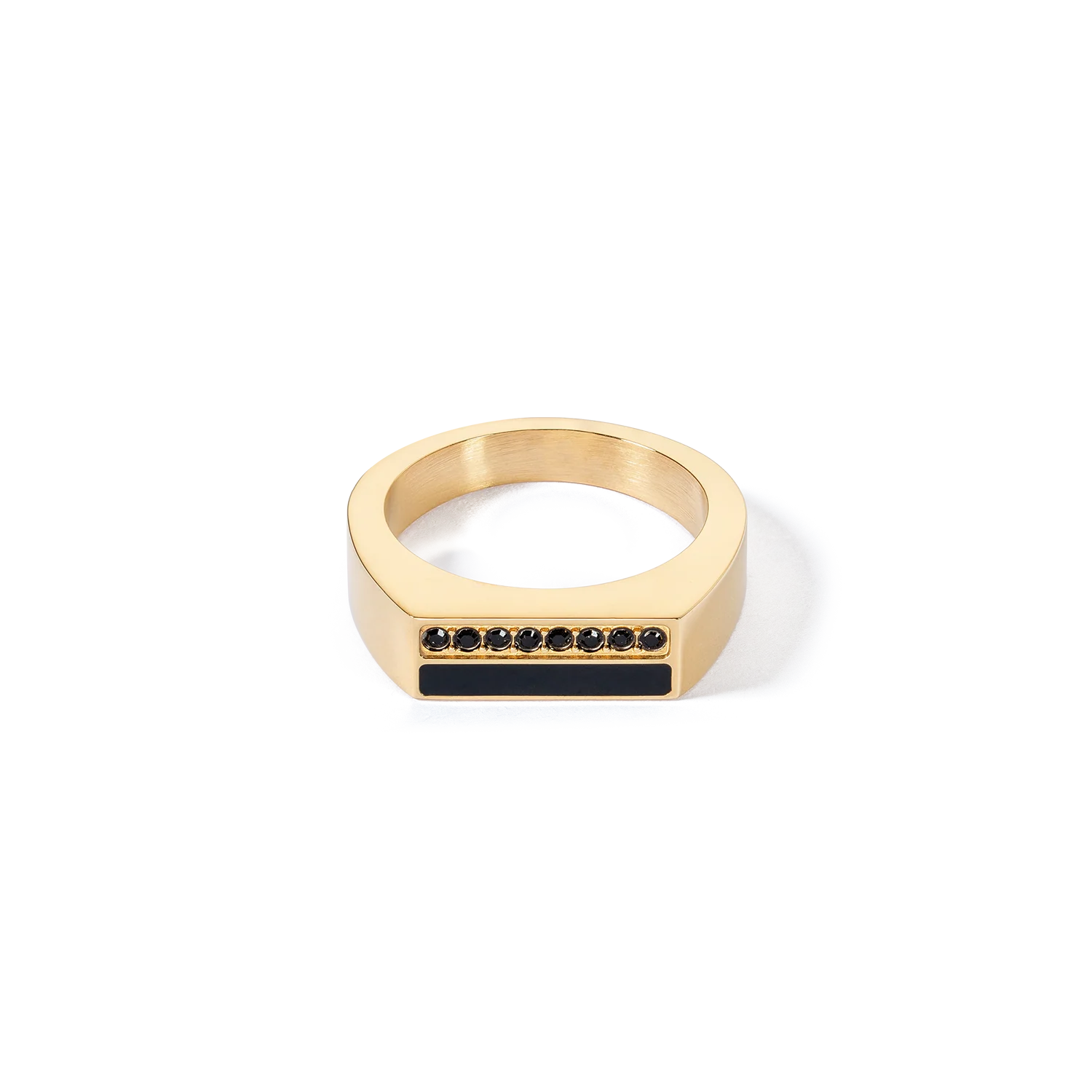 Ring Square Stripes gold-black