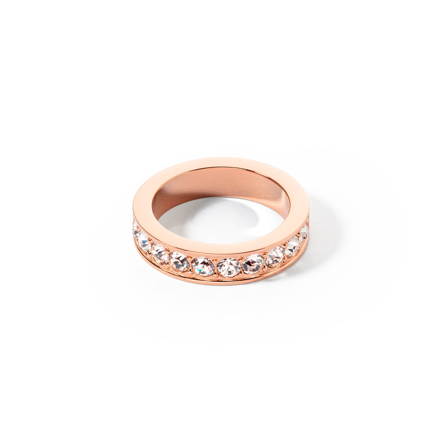 Ring stainless steel & crystals rose gold crystal