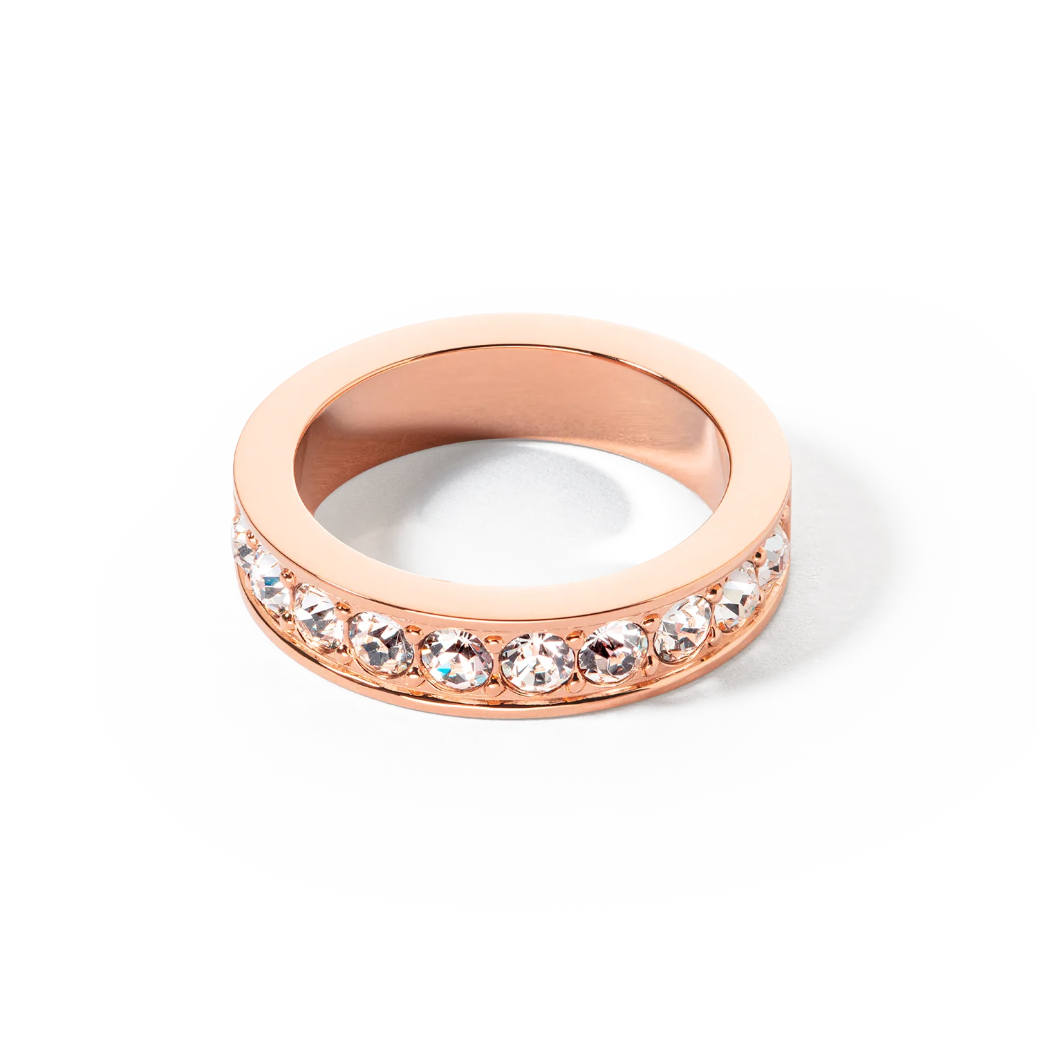 Ring stainless steel & crystals rose gold crystal - Image 2