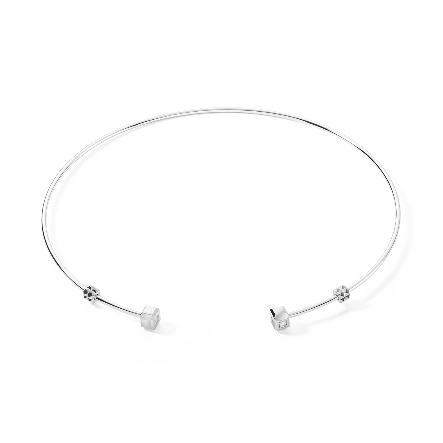 STATEMENT Collection open torque necklace silver