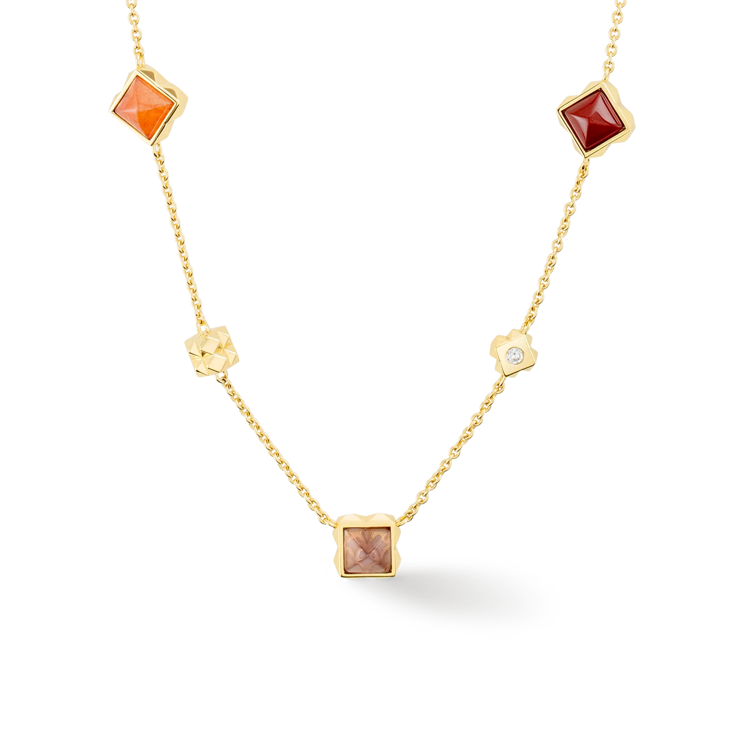 STATION Collection necklace gold-red - Image 4