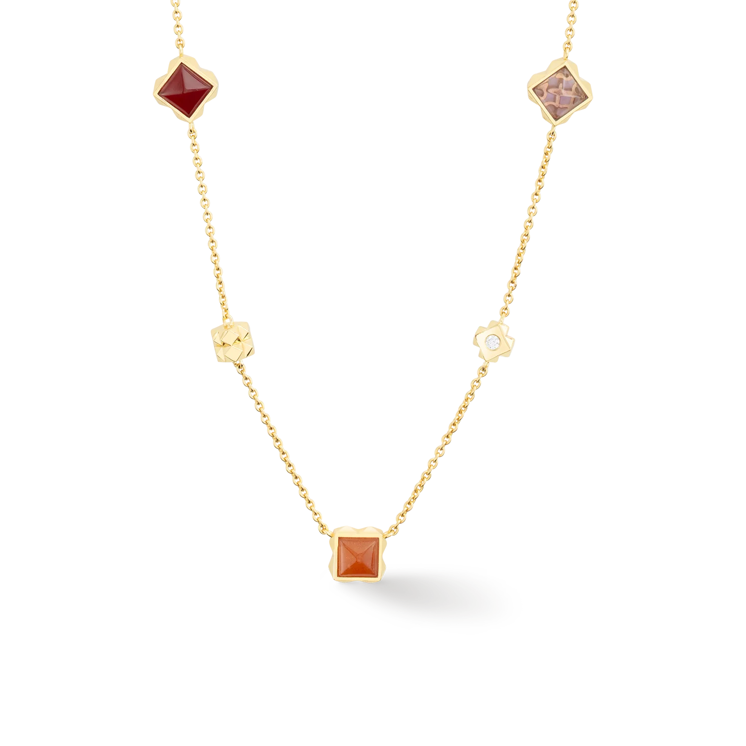 STATION Collection necklace long gold-red - Image 3