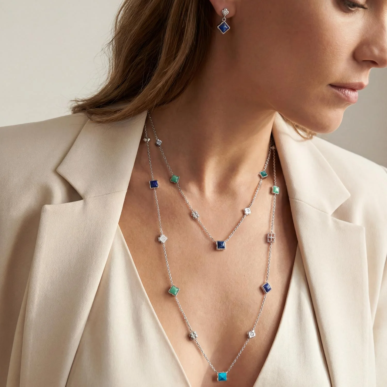 STATION Collection necklace long gold-red - Image 4