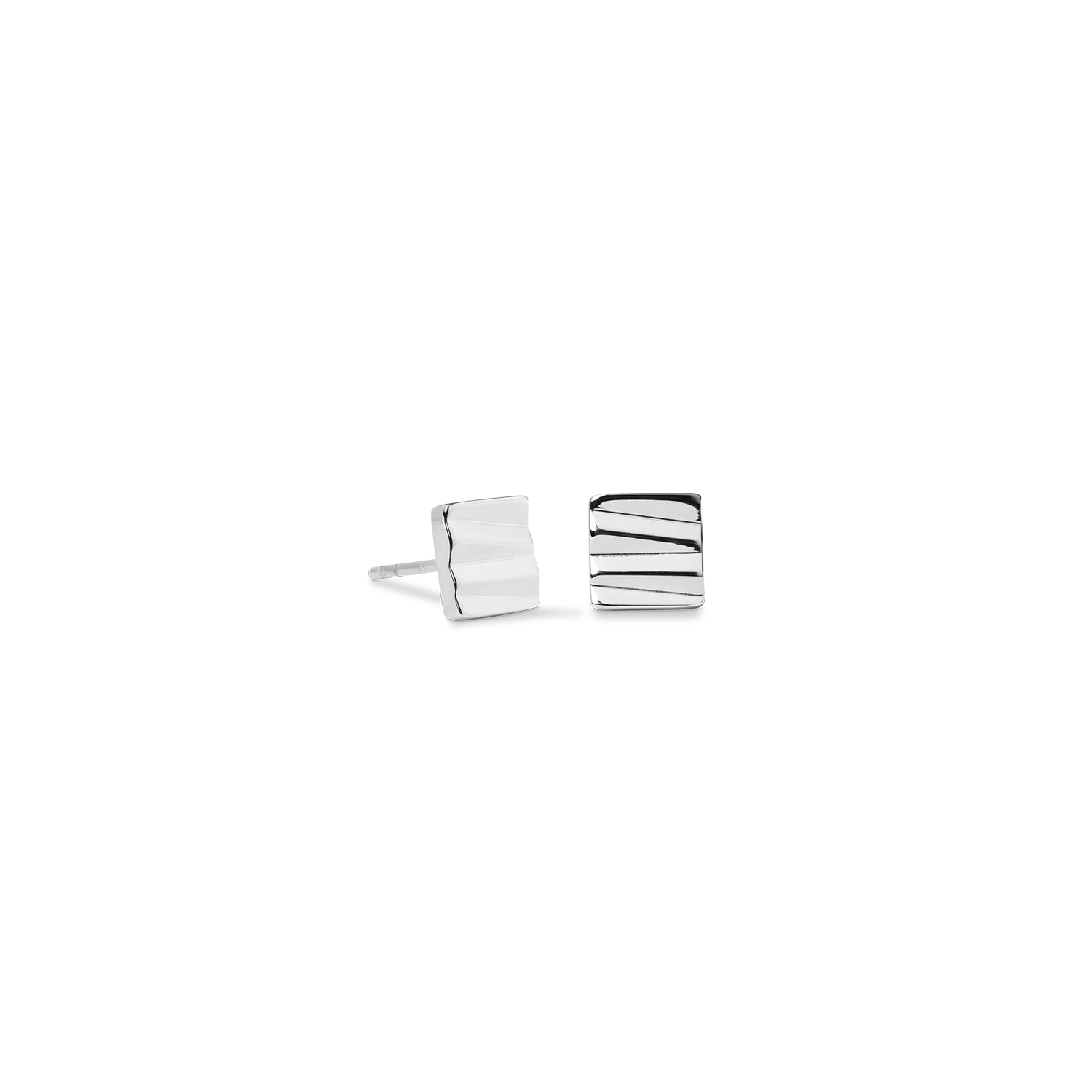 Stud earrings Square Wave silver
