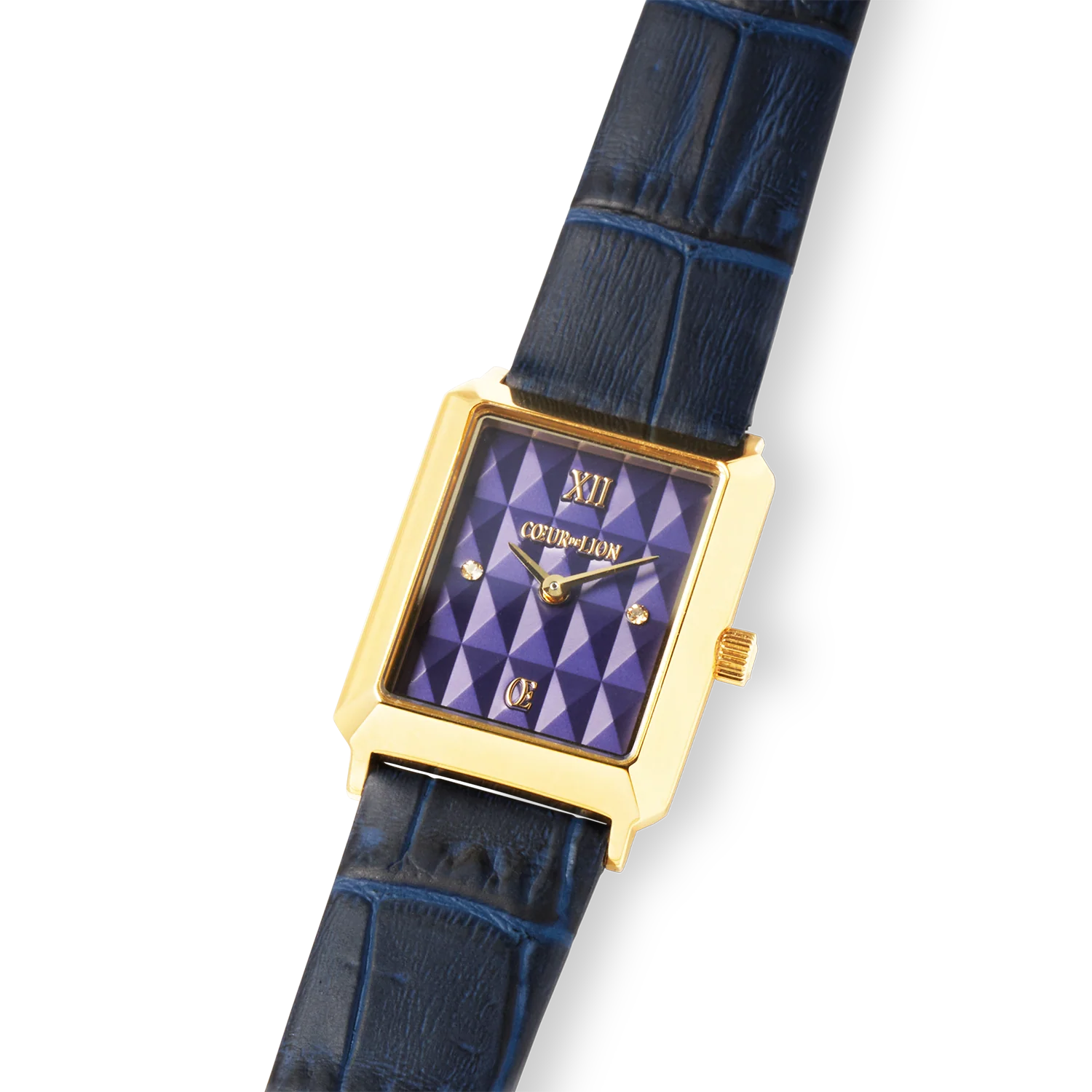 Watch Iconic Spikes Bracelet Leather Midnight Blue Gold - Image 2