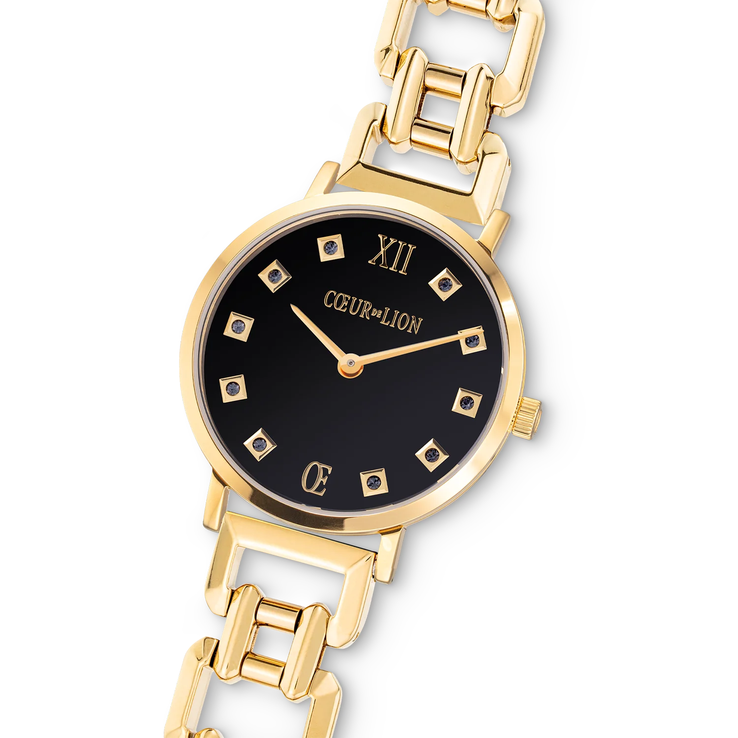 Watch Round Brilliant Glamourous Black Statement Gold - Image 2
