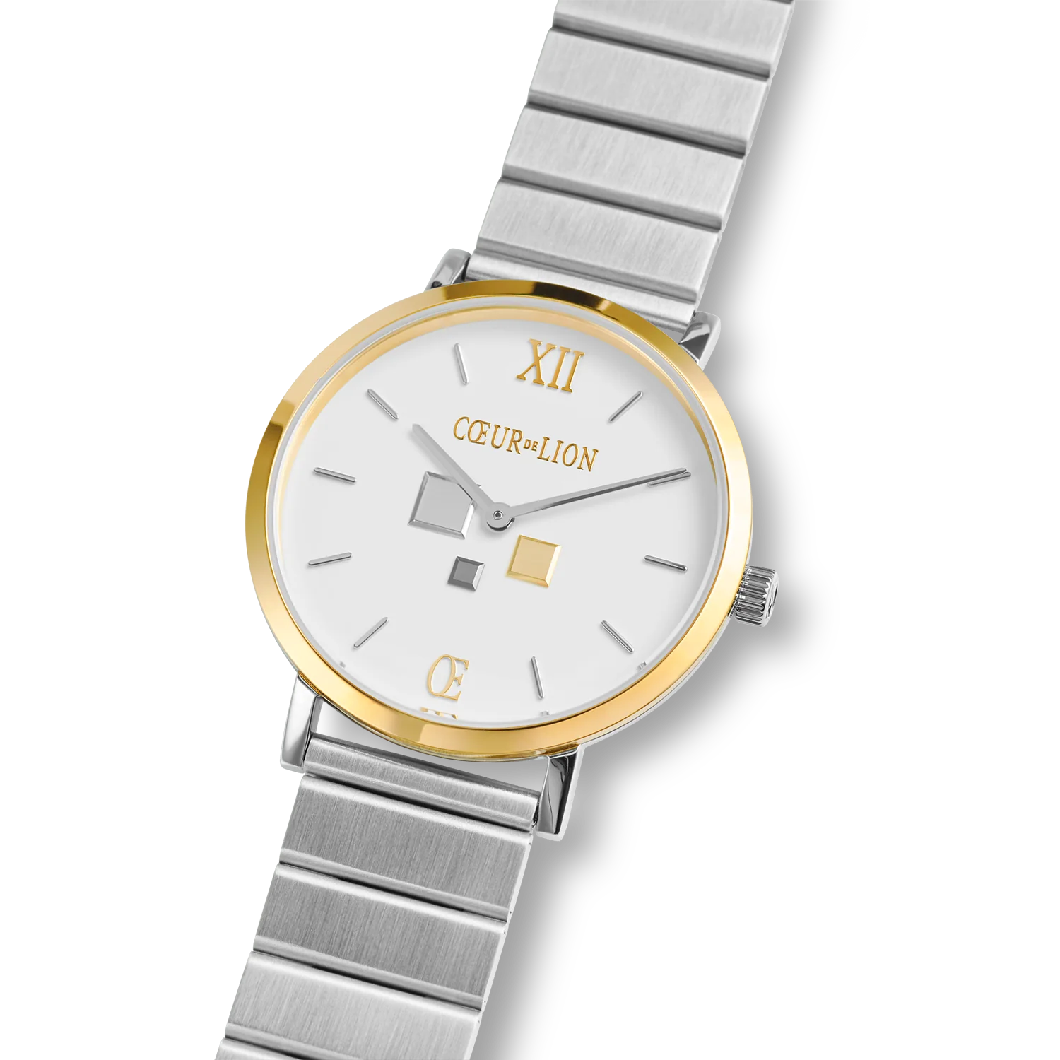 Watch Round Brilliant White Bicolor Stainless Steel Silver - Image 2