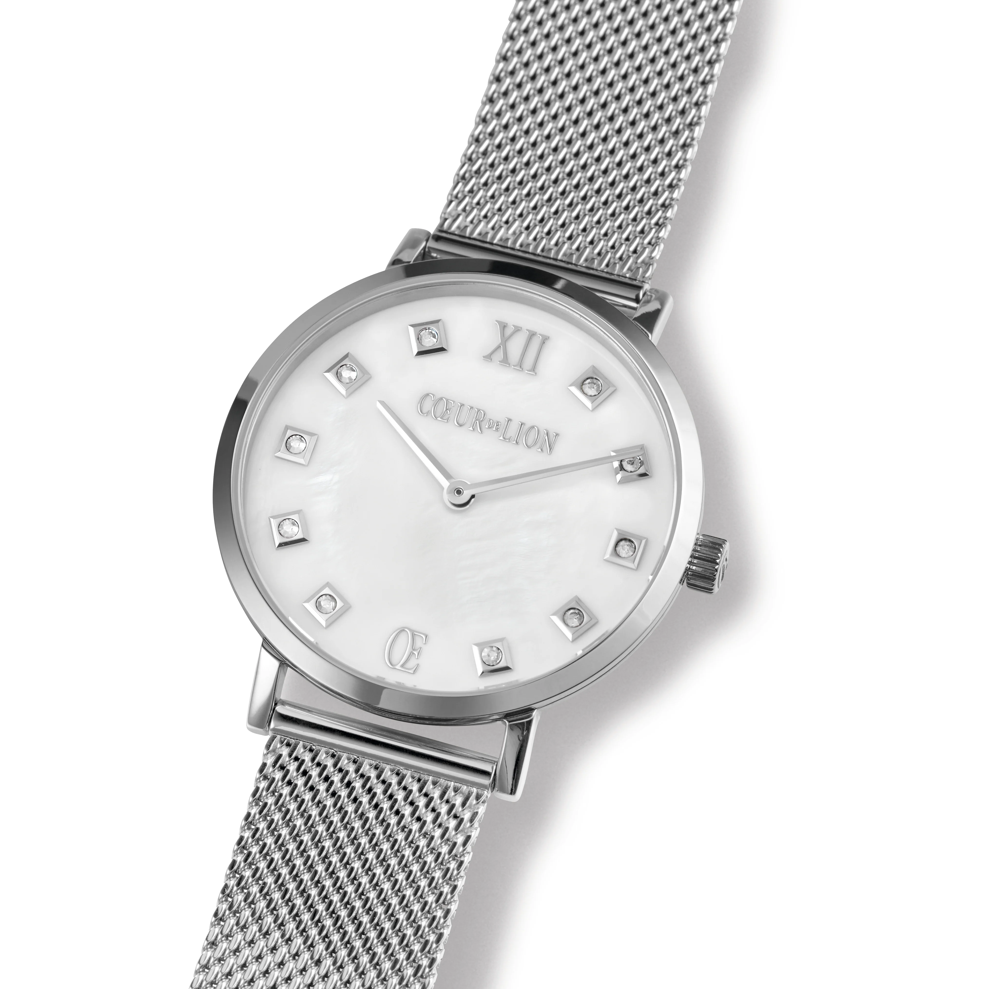 Watch Round Mother-of-Pearl Milanaise Stainless Steel Silver - Image 3
